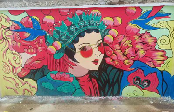 老河口墙体彩绘-网红墙