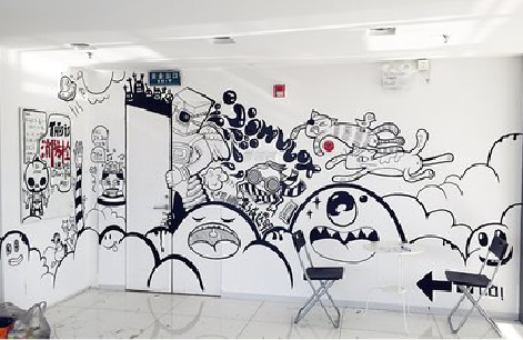 老河口手绘墙并非传统涂鸦。